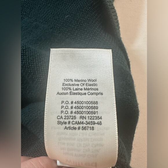 Wilfred Cyprie Size Small merino wool rolled mock-neck sweater EUC Emerald - Picture 5 of 6